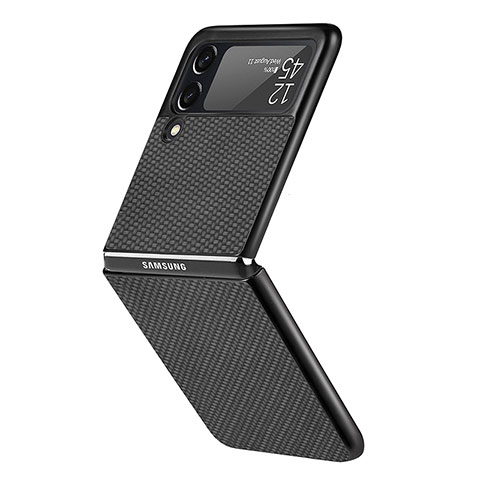 Samsung Galaxy Z Flip3 5G用ハードケース プラスチック 質感もマット カバー H05 サムスン ブラック