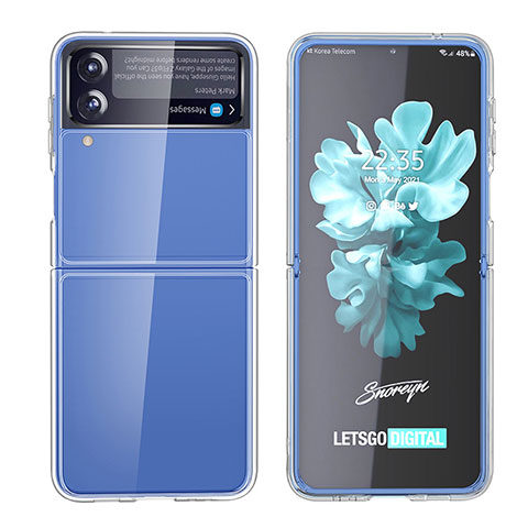 Samsung Galaxy Z Flip3 5G用極薄ソフトケース シリコンケース 耐衝撃 全面保護 クリア透明 T05 サムスン クリア