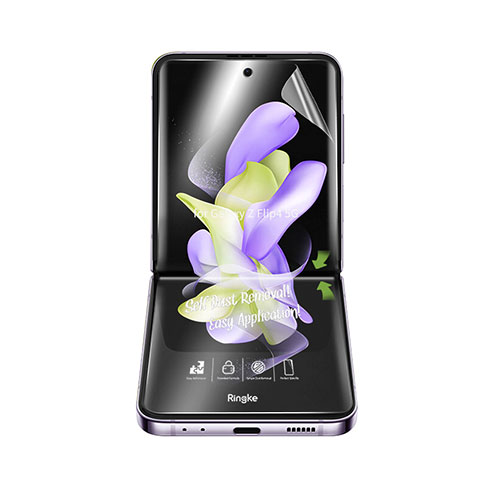Samsung Galaxy Z Flip4 5G用高光沢 液晶保護フィルム フルカバレッジ画面 F03 サムスン クリア