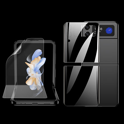 Samsung Galaxy Z Flip4 5G用高光沢 液晶保護フィルム 背面保護フィルム同梱 F02 サムスン クリア