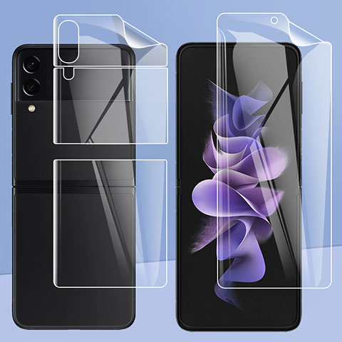 Samsung Galaxy Z Flip4 5G用高光沢 液晶保護フィルム 背面保護フィルム同梱 F07 サムスン クリア
