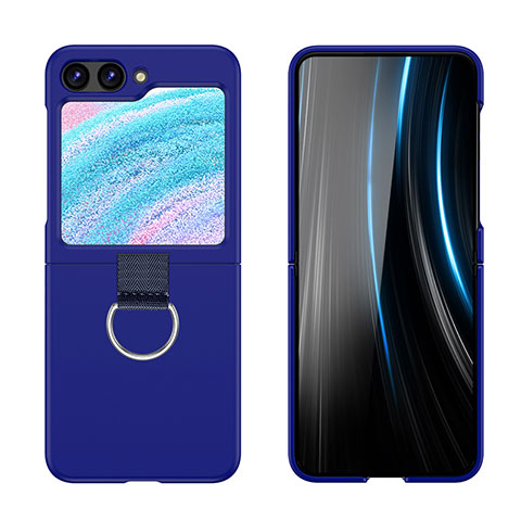 Samsung Galaxy Z Flip5 5G用ハードケース プラスチック 質感もマット 前面と背面 360度 フルカバー Z03L サムスン ネイビー