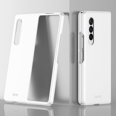 Samsung Galaxy Z Fold4 5G用ハードケース プラスチック 質感もマット カバー P02 サムスン ホワイト