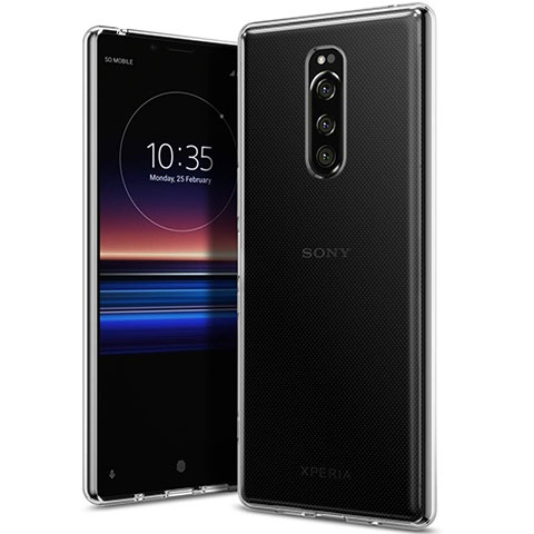 Sony Xperia 1用極薄ソフトケース シリコンケース 耐衝撃 全面保護 クリア透明 カバー ソニー クリア