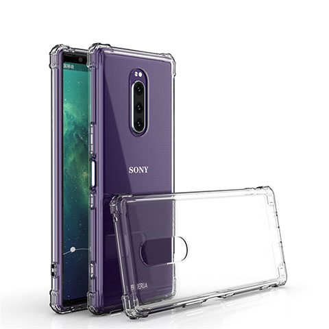 Sony Xperia 1用極薄ソフトケース シリコンケース 耐衝撃 全面保護 クリア透明 T02 ソニー クリア