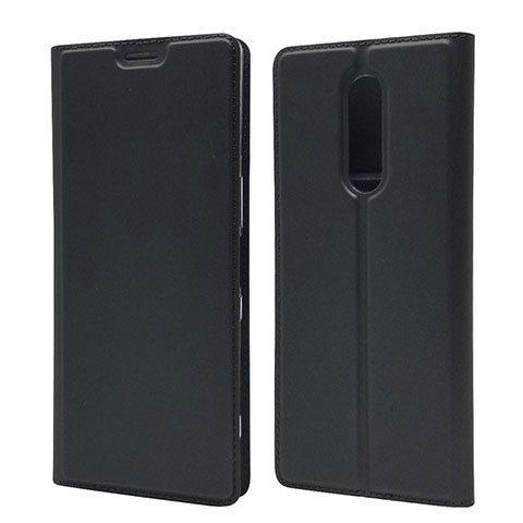 Sony Xperia 1用手帳型 レザーケース スタンド カバー L02 ソニー ブラック