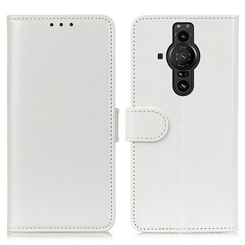 Sony Xperia PRO-I用手帳型 レザーケース スタンド カバー M07L ソニー ホワイト