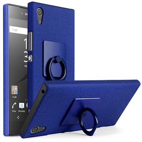Sony Xperia XA1 Plus用ハードケース カバー プラスチック アンド指輪 ソニー ネイビー