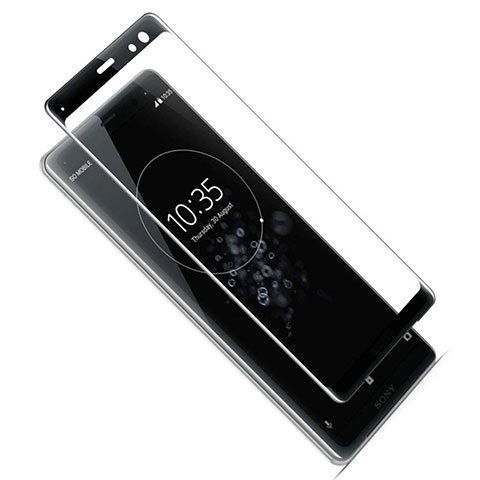 Sony Xperia XZ3用強化ガラス フル液晶保護フィルム F02 ソニー ブラック