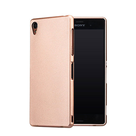 Sony Xperia Z3用ハードケース カバー プラスチック ソニー ゴールド