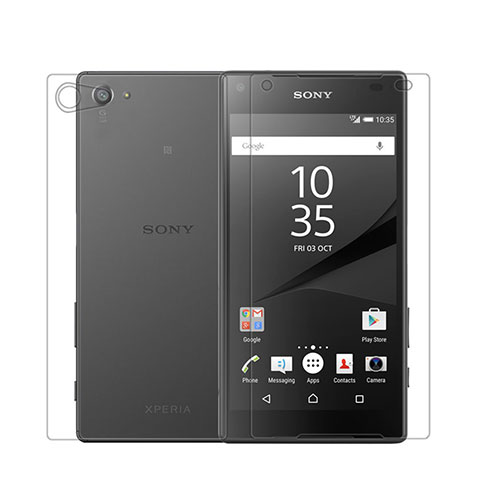 Sony Xperia Z5 Compact用高光沢 液晶保護フィルム 背面保護フィルム同梱 ソニー クリア