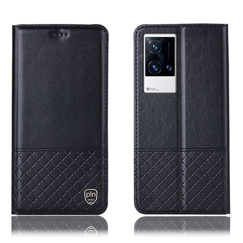 Vivo iQOO 8 5G用手帳型 レザーケース スタンド カバー H09P Vivo ブラック