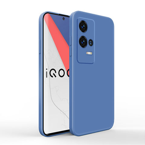 Vivo iQOO 8 5G用360度 フルカバー極薄ソフトケース シリコンケース 耐衝撃 全面保護 バンパー Vivo ネイビー