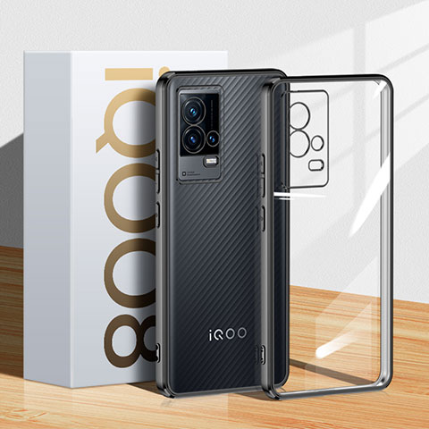 Vivo iQOO 8 5G用極薄ソフトケース シリコンケース 耐衝撃 全面保護 クリア透明 H01 Vivo ブラック