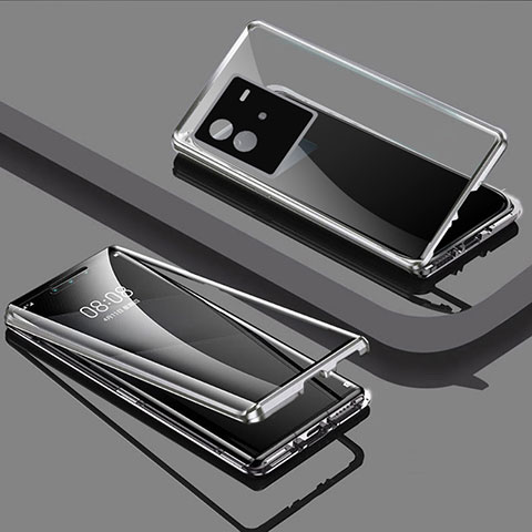 Vivo iQOO Neo6 5G用ケース 高級感 手触り良い アルミメタル 製の金属製 360度 フルカバーバンパー 鏡面 カバー P02 Vivo シルバー