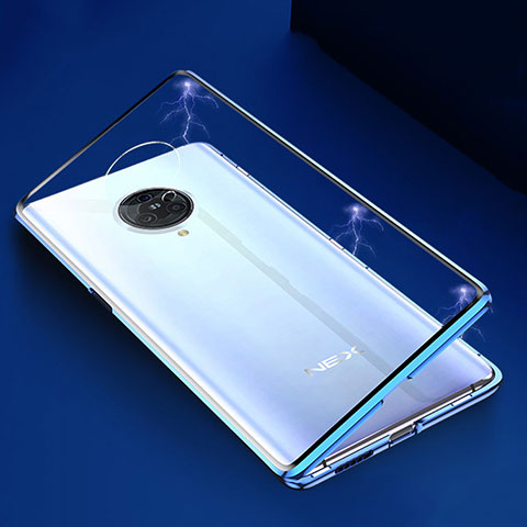 Vivo Nex 3用ケース 高級感 手触り良い アルミメタル 製の金属製 360度 フルカバーバンパー 鏡面 カバー M04 Vivo ネイビー