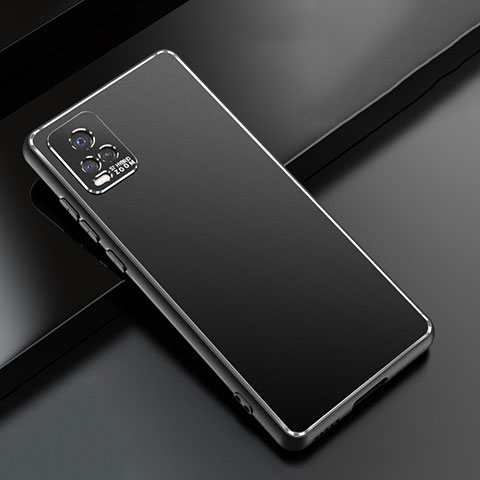 Vivo V20 Pro 5G用ケース 高級感 手触り良い アルミメタル 製の金属製 カバー Vivo ブラック