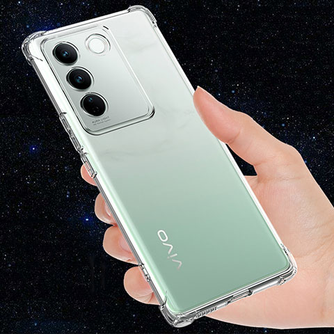 Vivo V27 5G用極薄ソフトケース シリコンケース 耐衝撃 全面保護 クリア透明 T02 Vivo クリア