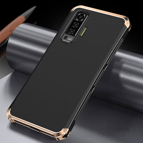 Vivo X50 5G用ケース 高級感 手触り良い アルミメタル 製の金属製 カバー M03 Vivo ゴールド・ブラック