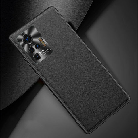 Vivo X50 Pro 5G用ケース 高級感 手触り良いレザー柄 Vivo ブラック