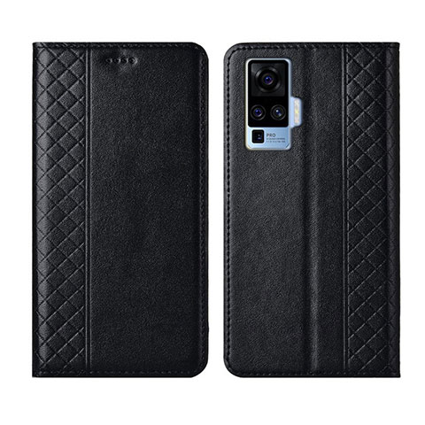 Vivo X51 5G用手帳型 レザーケース スタンド カバー L02 Vivo ブラック