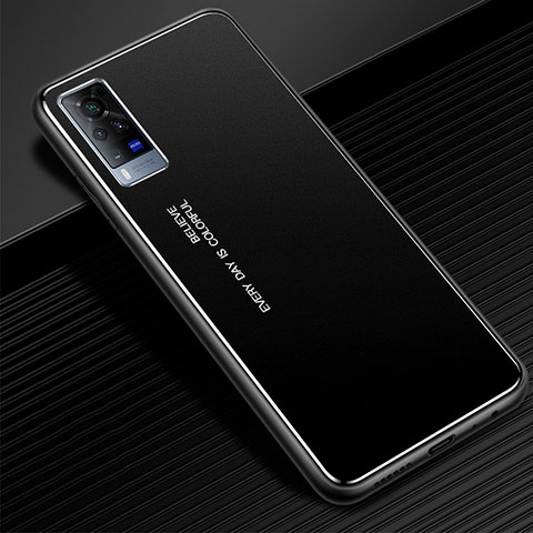 Vivo X60 Pro 5G用ケース 高級感 手触り良い アルミメタル 製の金属製 カバー Vivo ブラック