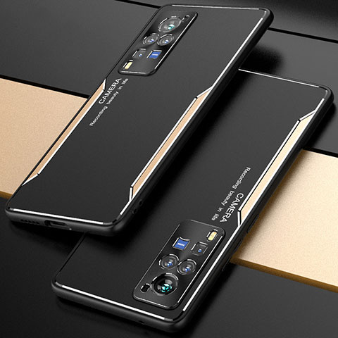 Vivo X60 Pro 5G用ケース 高級感 手触り良い アルミメタル 製の金属製 カバー M01 Vivo ゴールド