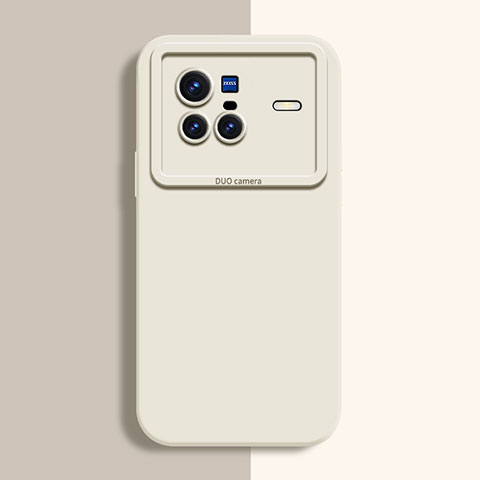 Vivo X80 5G用360度 フルカバー極薄ソフトケース シリコンケース 耐衝撃 全面保護 バンパー YK2 Vivo ホワイト