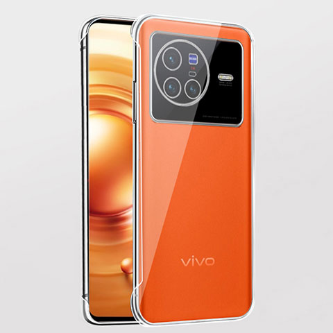Vivo X80 5G用ハードカバー クリスタル クリア透明 フレームレス Vivo クリア