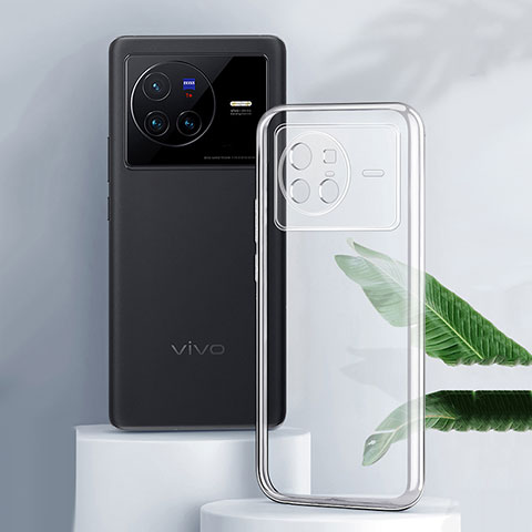 Vivo X80 5G用極薄ソフトケース シリコンケース 耐衝撃 全面保護 クリア透明 T02 Vivo クリア