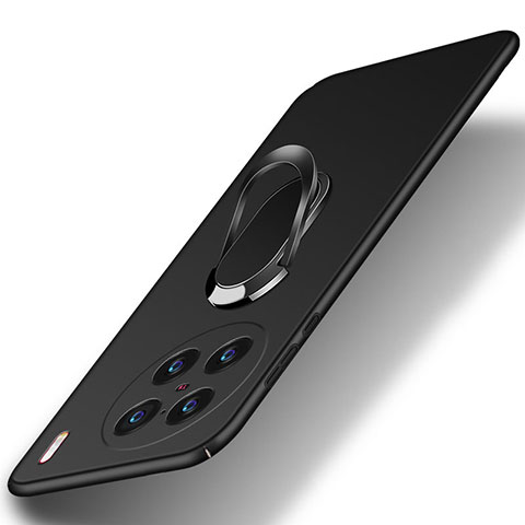 Vivo X90 Pro 5G用ハードケース プラスチック 質感もマット アンド指輪 マグネット式 S01 Vivo ブラック