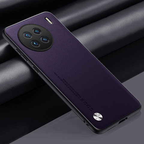 Vivo X90 Pro 5G用ケース 高級感 手触り良いレザー柄 S02 Vivo パープル