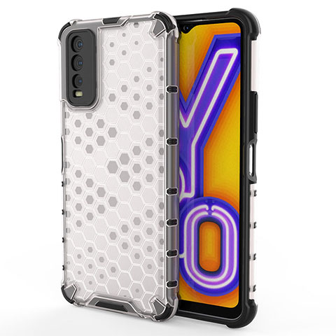 Vivo Y12s用360度 フルカバー ハイブリットバンパーケース クリア透明 プラスチック カバー AM2 Vivo ホワイト