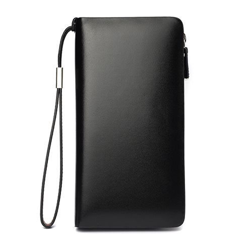 ハンドバッグ ポーチ 財布型ケース レザー ユニバーサル H03 ブラック