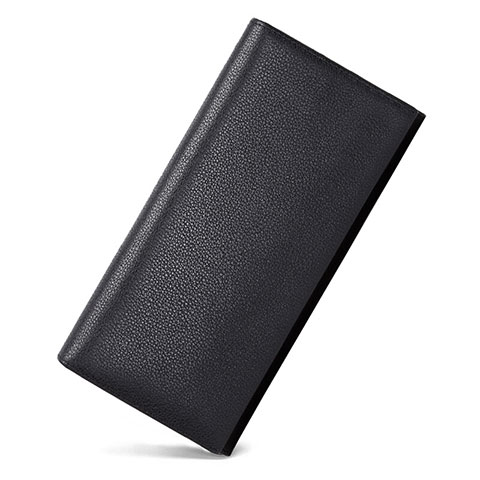 lichee パターンハンドバッグ ポーチ 財布型ケース レザー ユニバーサル ブラック