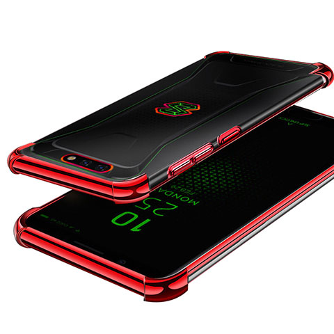 Xiaomi Black Shark用極薄ソフトケース シリコンケース 耐衝撃 全面保護 クリア透明 H01 Xiaomi レッド