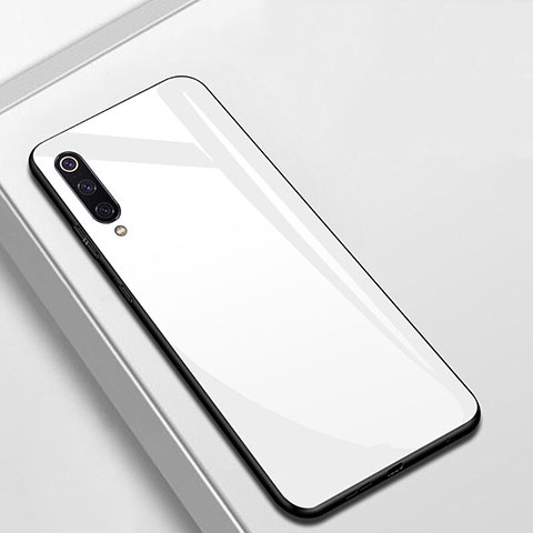 Xiaomi CC9e用ハイブリットバンパーケース プラスチック 鏡面 カバー Xiaomi ホワイト
