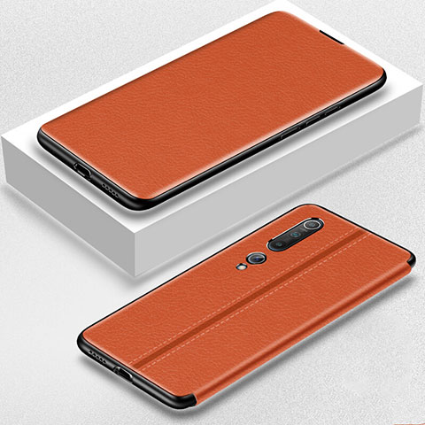 Xiaomi Mi 10用手帳型 レザーケース スタンド カバー L05 Xiaomi オレンジ