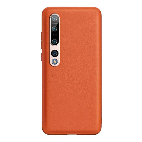 Xiaomi Mi 10 Pro用ケース 高級感 手触り良いレザー柄 S03 Xiaomi オレンジ