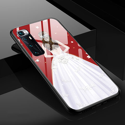 Xiaomi Mi 10 Ultra用ハイブリットバンパーケース プラスチック ドレスガール ドレス少女 鏡面 カバー Xiaomi ホワイト