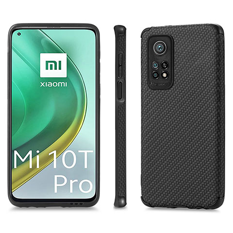 Xiaomi Mi 10T 5G用極薄ソフトケース シリコンケース 耐衝撃 全面保護 マグネット式 バンパー S01D Xiaomi ブラック