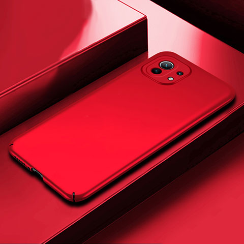 Xiaomi Mi 11 5G用ハードケース プラスチック 質感もマット カバー P01 Xiaomi レッド