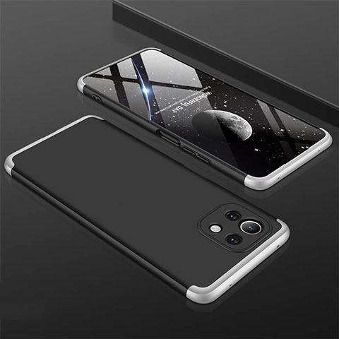 Xiaomi Mi 11 5G用ハードケース プラスチック 質感もマット 前面と背面 360度 フルカバー P01 Xiaomi シルバー・ブラック