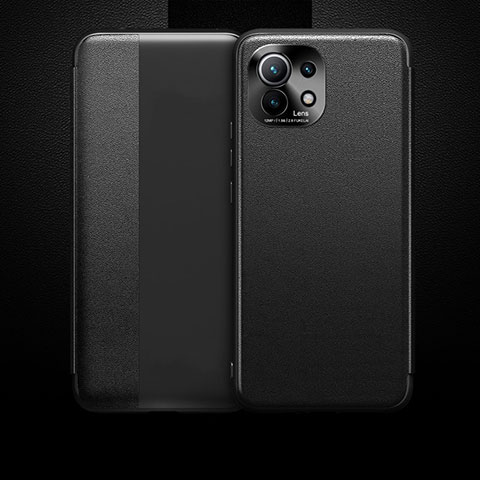 Xiaomi Mi 11 5G用手帳型 レザーケース スタンド カバー T01 Xiaomi ブラック