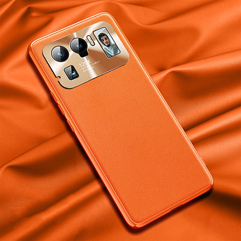 Xiaomi Mi 11 Ultra 5G用ケース 高級感 手触り良いレザー柄 S06 Xiaomi オレンジ