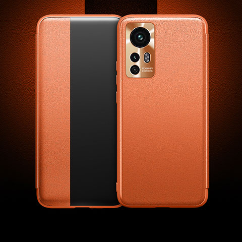 Xiaomi Mi 12 5G用手帳型 レザーケース スタンド カバー L04 Xiaomi オレンジ