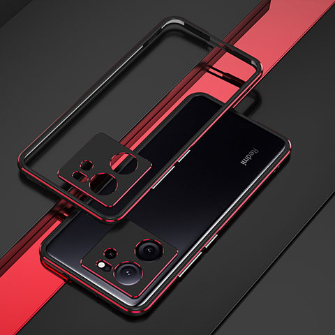 Xiaomi Mi 13T 5G用ケース 高級感 手触り良い アルミメタル 製の金属製 バンパー カバー Xiaomi レッド・ブラック