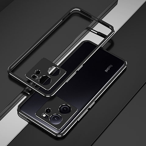 Xiaomi Mi 13T Pro 5G用ケース 高級感 手触り良い アルミメタル 製の金属製 バンパー カバー Xiaomi ブラック