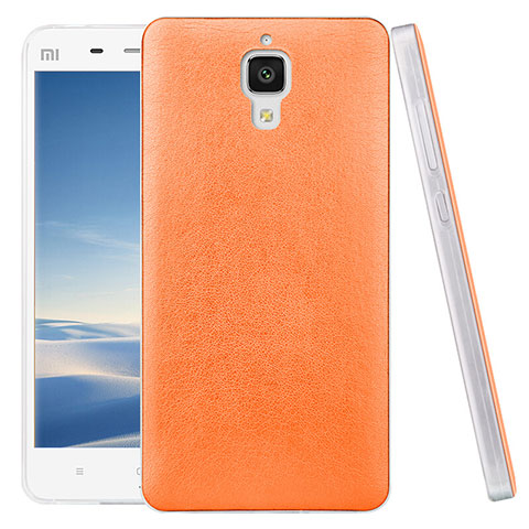 Xiaomi Mi 4用ハードケース プラスチック レザー柄 Xiaomi オレンジ