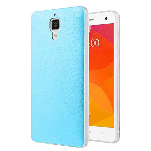 Xiaomi Mi 4 LTE用ハードケース プラスチック レザー柄 Xiaomi ブルー